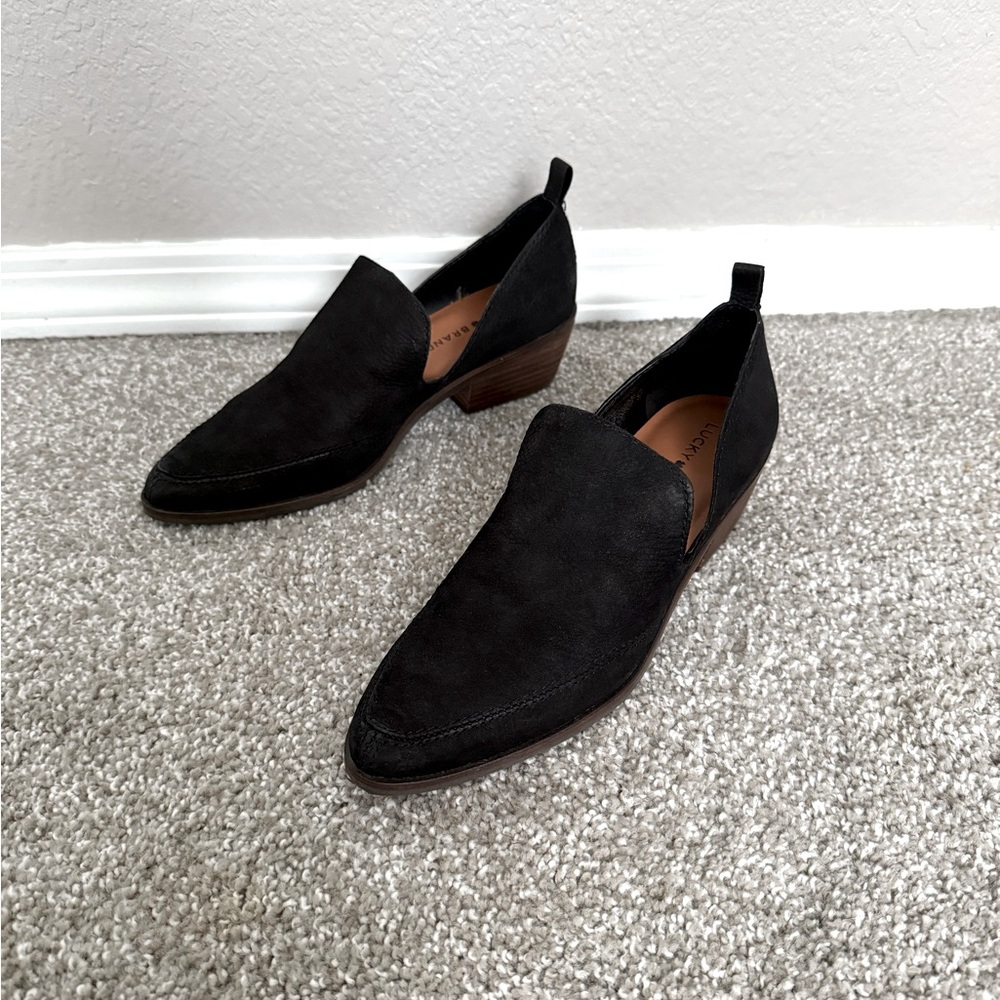 Lucky Brand Black Suede Loafers
